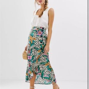ASOS tropical animal print skirt